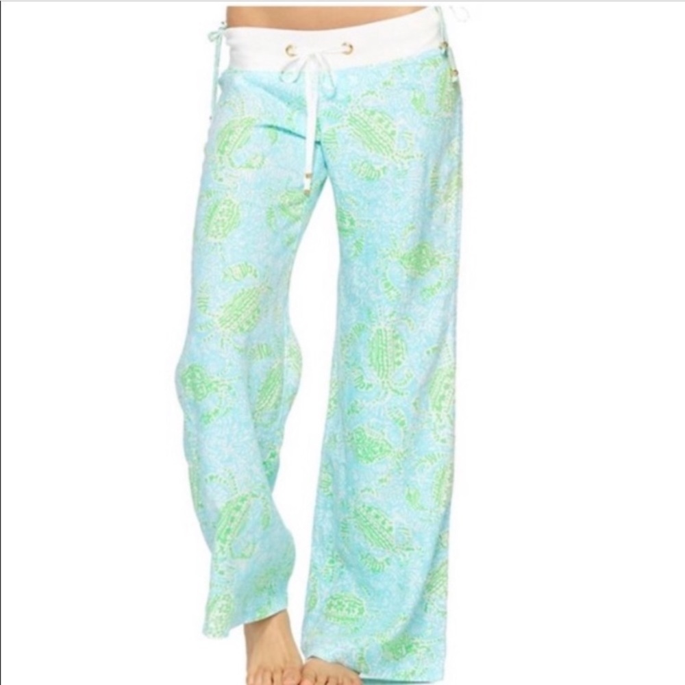 Lily Pulitzer Beach Pants - Blue with Green crabs. So cute!